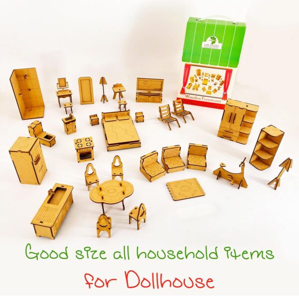 Doll House Kit for Girls & Boys Ages 4-10 Miniature Accessories Furniture Sets Perfect Role-Play Toy for Kids