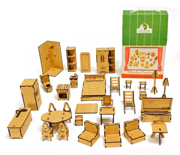 doll house miniature furniture accesoories set kit