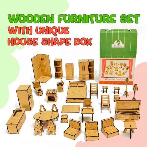 Doll House Kit for Girls & Boys Ages 4-10 Miniature Accessories Furniture Sets Perfect Role-Play Toy for Kids