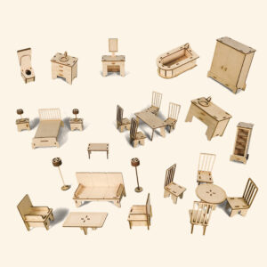 doll house miniature furniture accesoories set kit